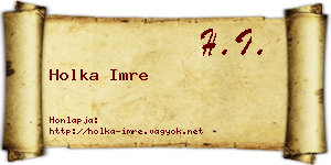 Holka Imre névjegykártya